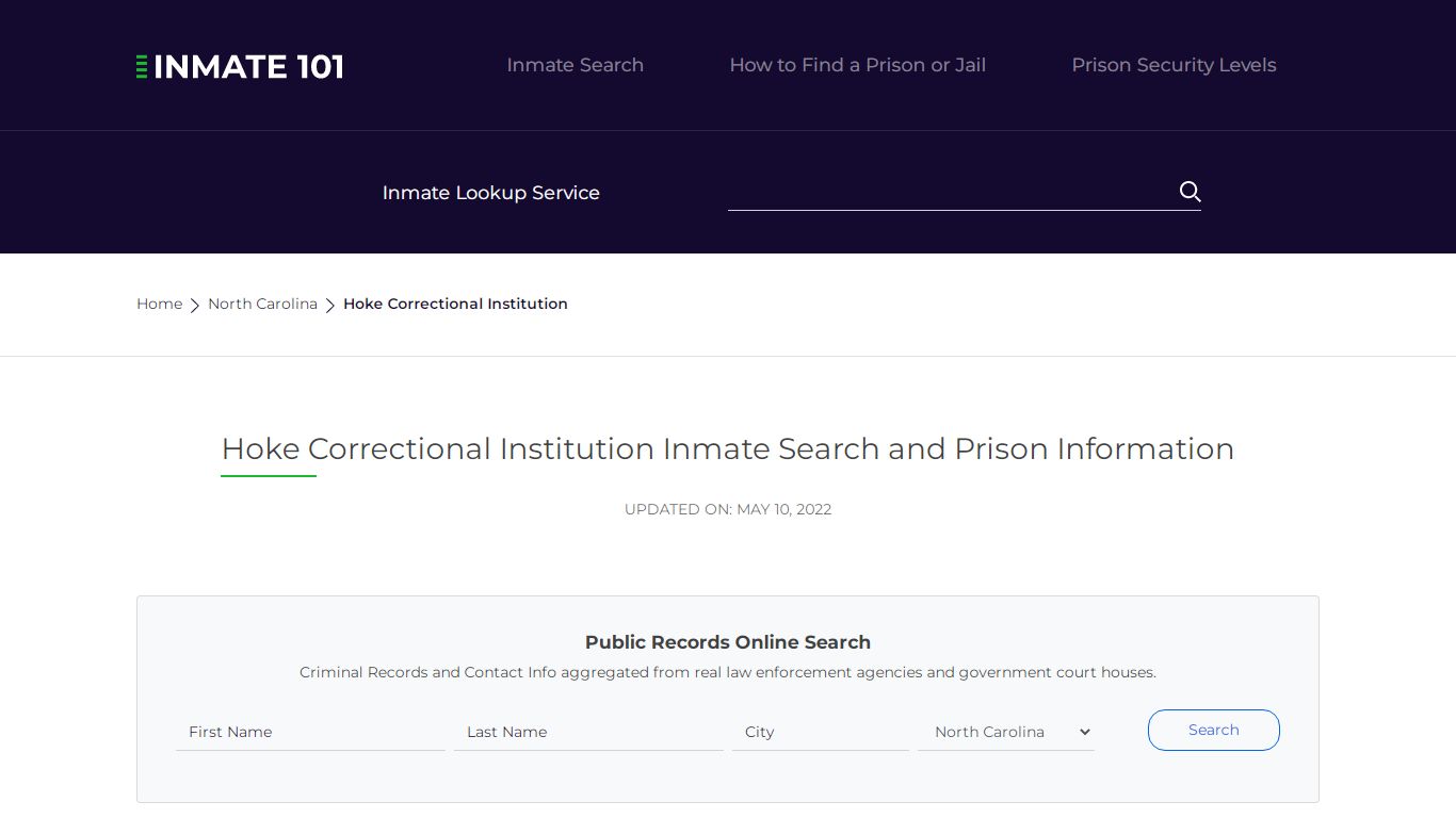 Hoke Correctional Institution Inmate Search, Visitation ...